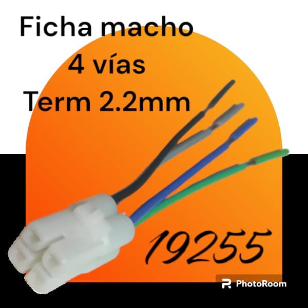 FICHA 4V MACHO REDONDA 2.2MM