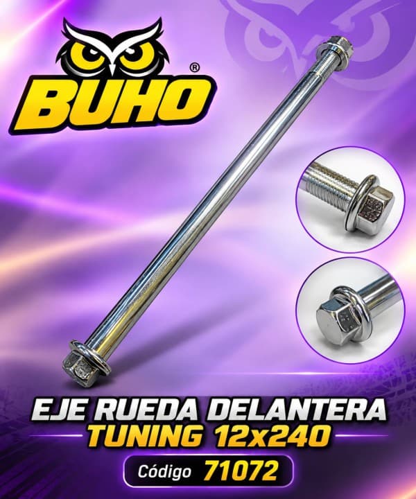 Eje Rueda Del. Gil110 Smash Tunning - 12X240 C/Tuerca BUHO