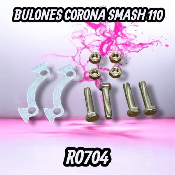 BULONES CORONA SMASH X 4 PCS C/TUERCAS CARBO