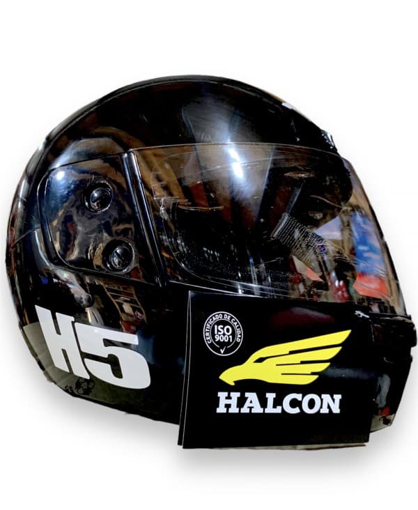 CASCO HALCON H5 NEGRO BRILLANTE XL-62cm