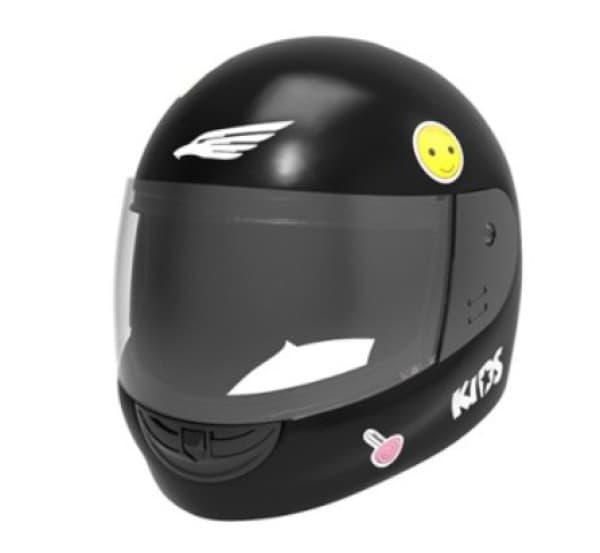 CASCO HALCON H5 KIDS NEGRO + STICKERS XS (54cm)