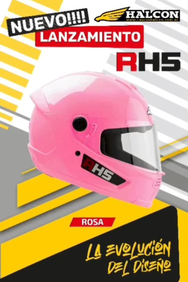 CASCO HALCÓN RH5 ROSA BRILLANTE L (60cm) )