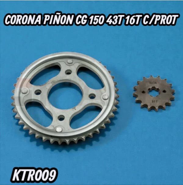 CORONA PIÑON CG 150 43T 16T C/PROT HADA
