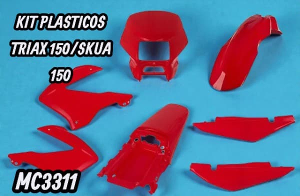 KIT PLASTICOS PRO TORK 150/SKUA150 M/V ROJO