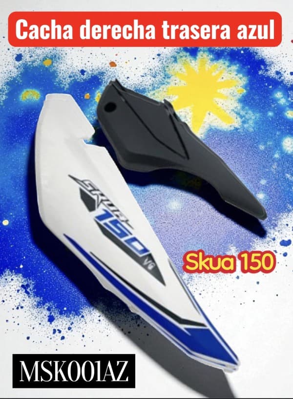 CACHA DERECHA TRASERA AZUL SKUA 150 NITRO