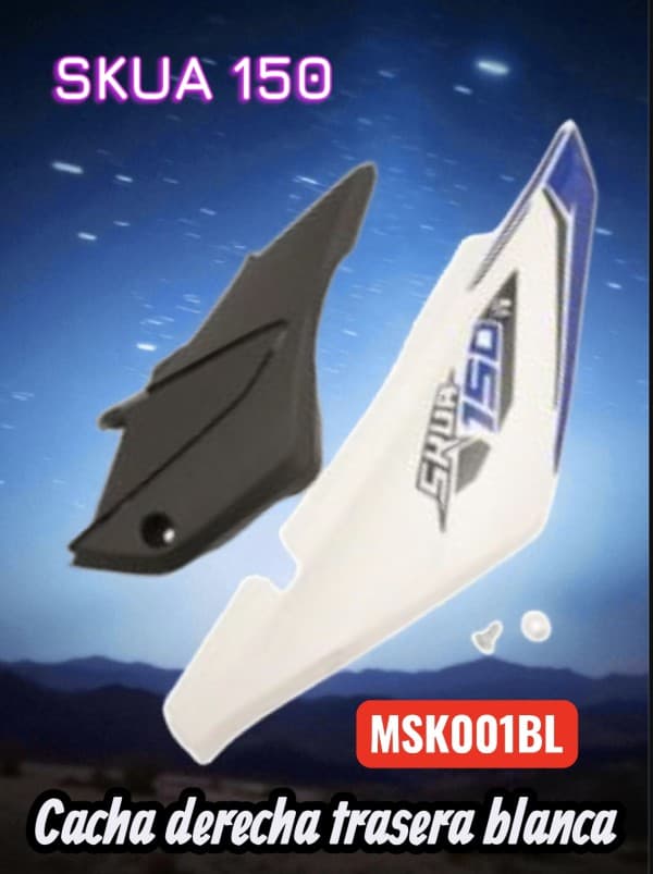 CACHA DERECHA TRASERA BLANCO SKUA 150 NITRO