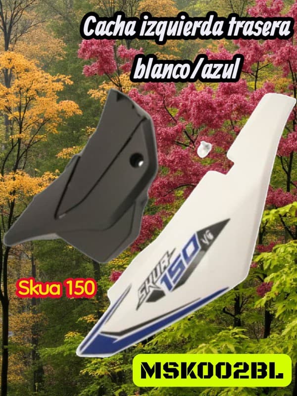 CACHA IZQUIERDA TRASERA BLANCO/AZUL SKUA 150 NITRO