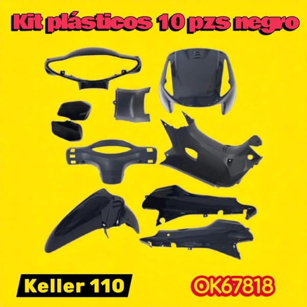 KIT PLASTICOS KELLER BRAVA 110 10 PZ NEGO OKINOI