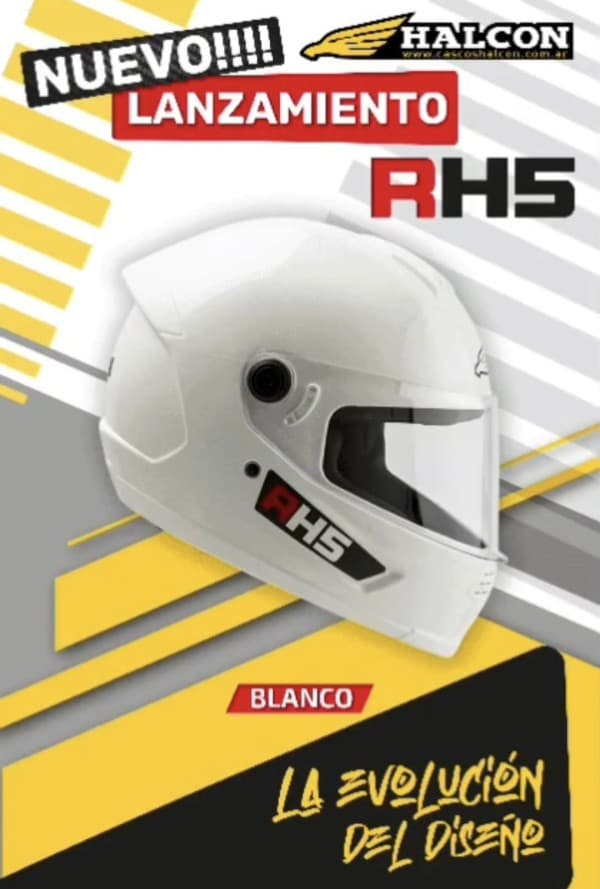 CASCO HALCÓN RH5 BLANCO BRILLANTE L (60cm)