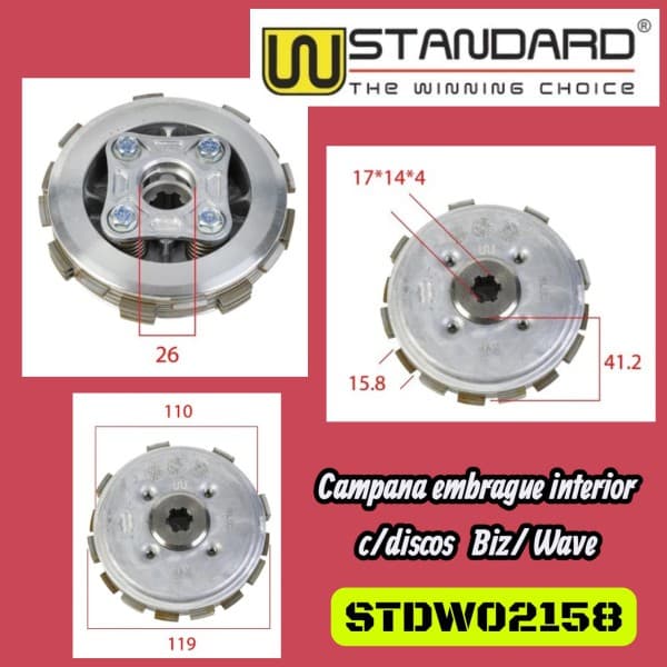 Embrague interior C/discos H-BIZ+WAVE W STD