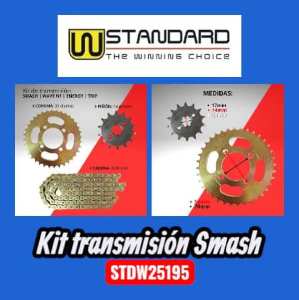 KIT TRANS SMASH (36-14) CAD 428 DORADA W STD