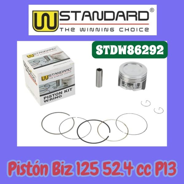 PISTON KIT BIZ 125 025 -O52.4 - Per.13 W STD