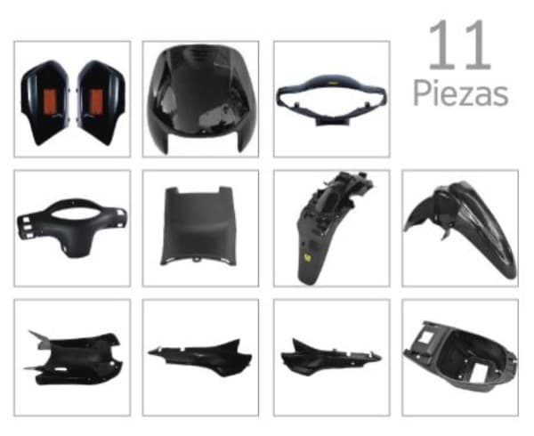KIT PLASTICOS SMASH NEGRO 11 PZ VC